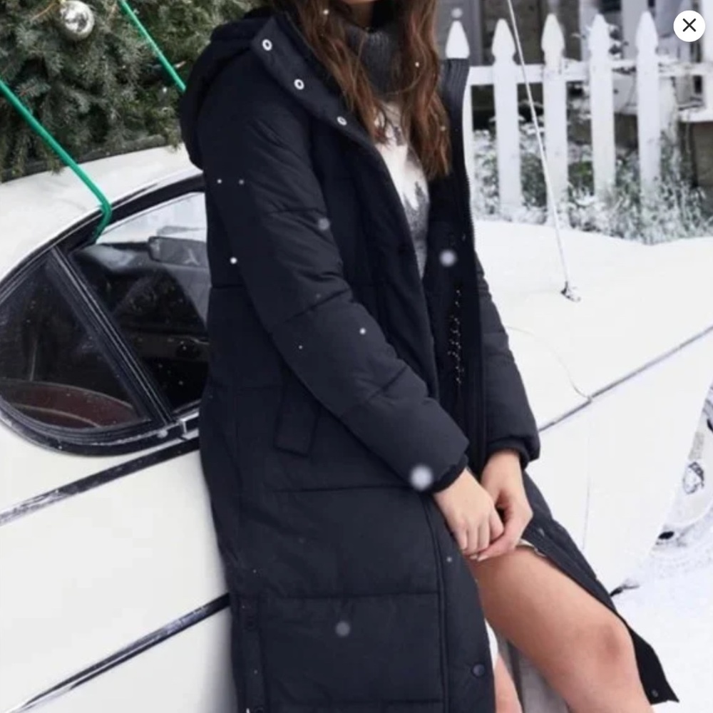Abercrombie & Fitch Ultra Long Puffer Coat, color Black, size Large